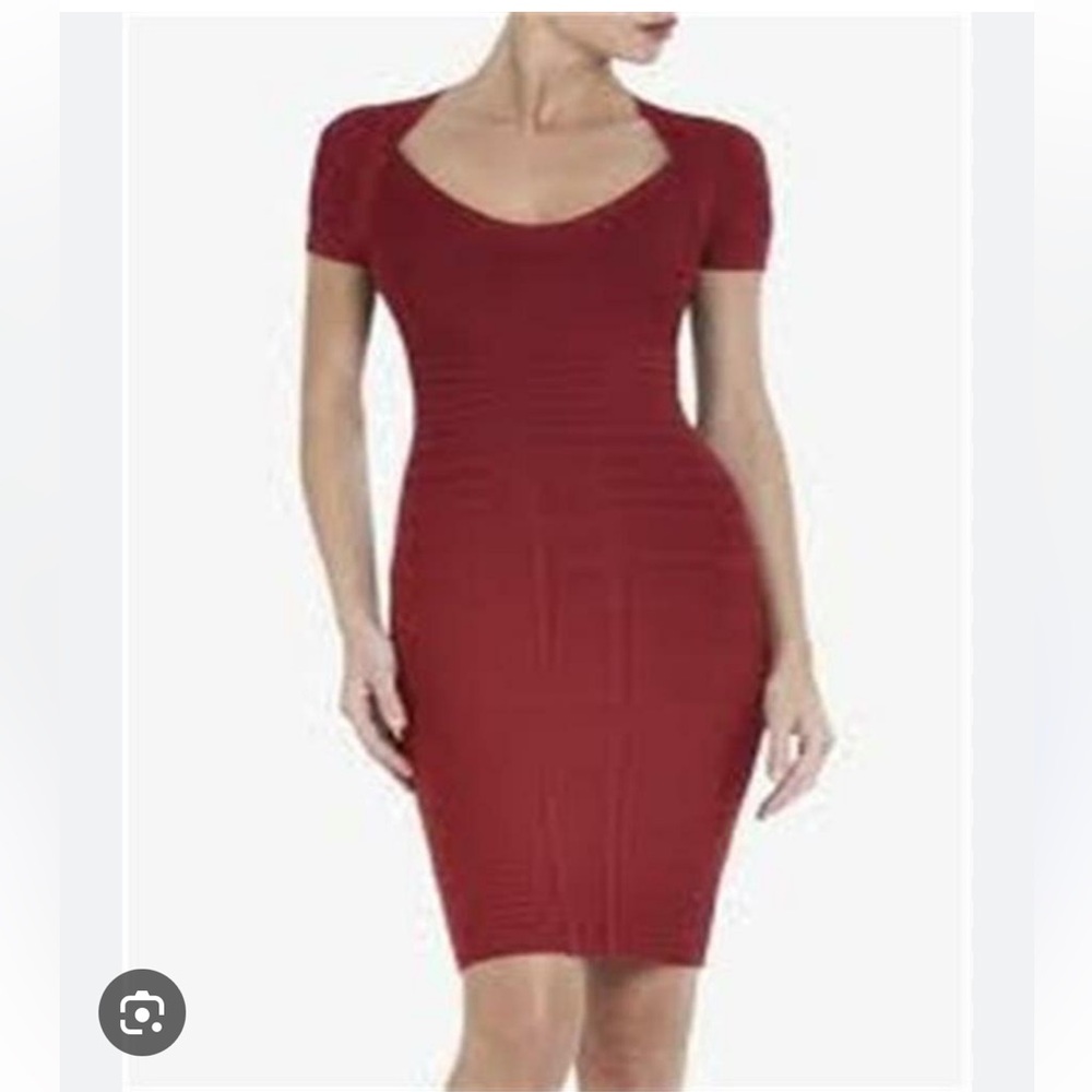 Herve Leger bandage Bailey red mini dress, size S